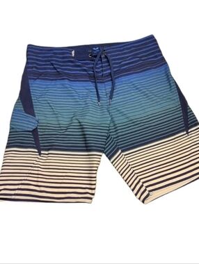 Salt Life Boardshorts Vapor Stretch Blue Green Stripes 36" Waist